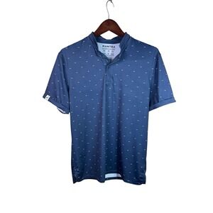 Mantra Men's Polo Shirt M AOP Fish Print Blade Collar Performance Golf
